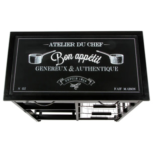 Desserte à roulettes 5 niveaux "Gustaf" noir