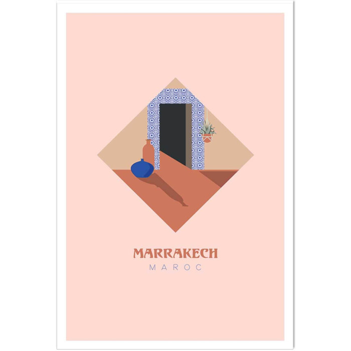 Affiche illustration graphique marrakech maroc Affiche seule