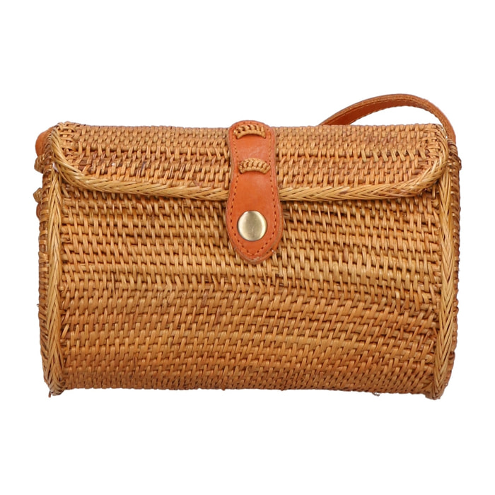Borsa a tracolla da donna - Modello Lavinia - Rattan - 20.0 x 18.0 x 9.0 cm