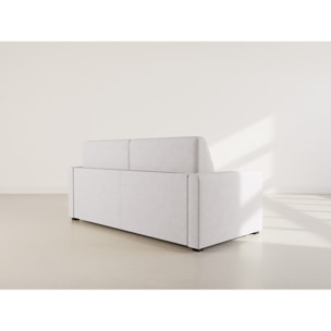 Julia - canapé lit 3 places convertible express couchage quotidien 140 cm matelas 14 cm en tissu - Gris clair