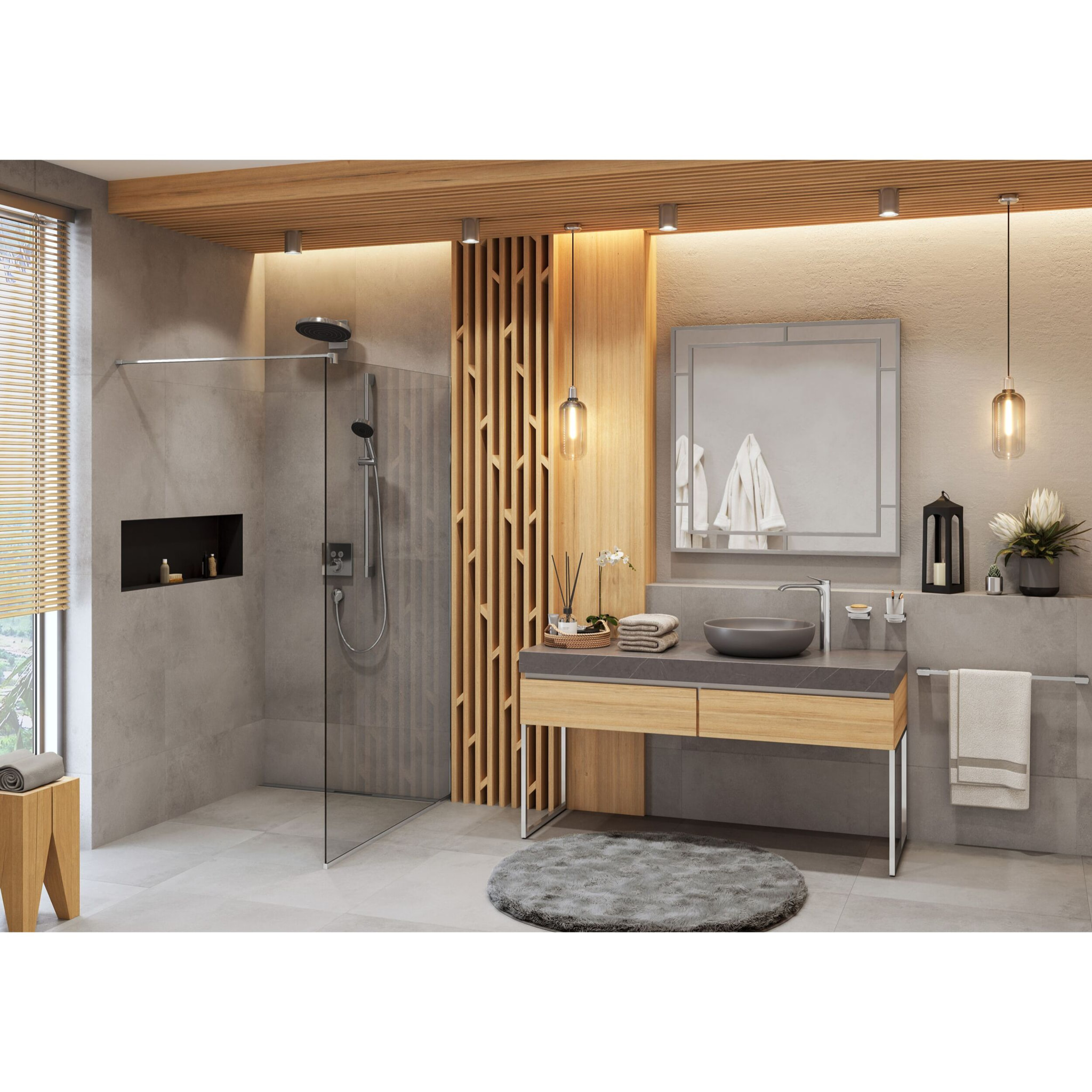 Bras mural pour douche de tête Pulsify, Chromé