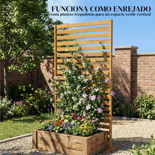 Biombo de Madera, 170x80 cm, Biombo Separador de Ambientes, Enrejado para Exterior, Jardín, Patio, Terraza, Marrón
