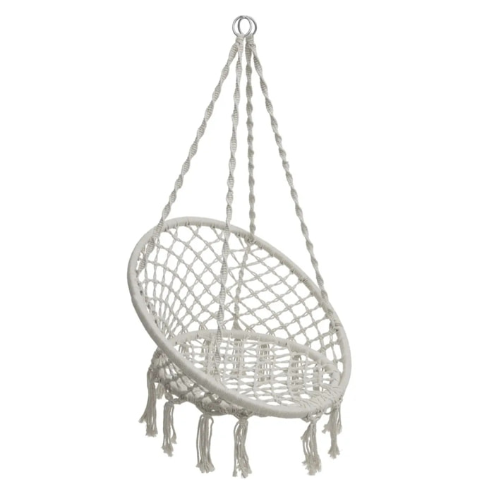 Chaise de détente suspendue en macramé Plumaya