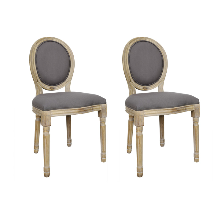 Chaise Eleonor Gris - Lot De 2
