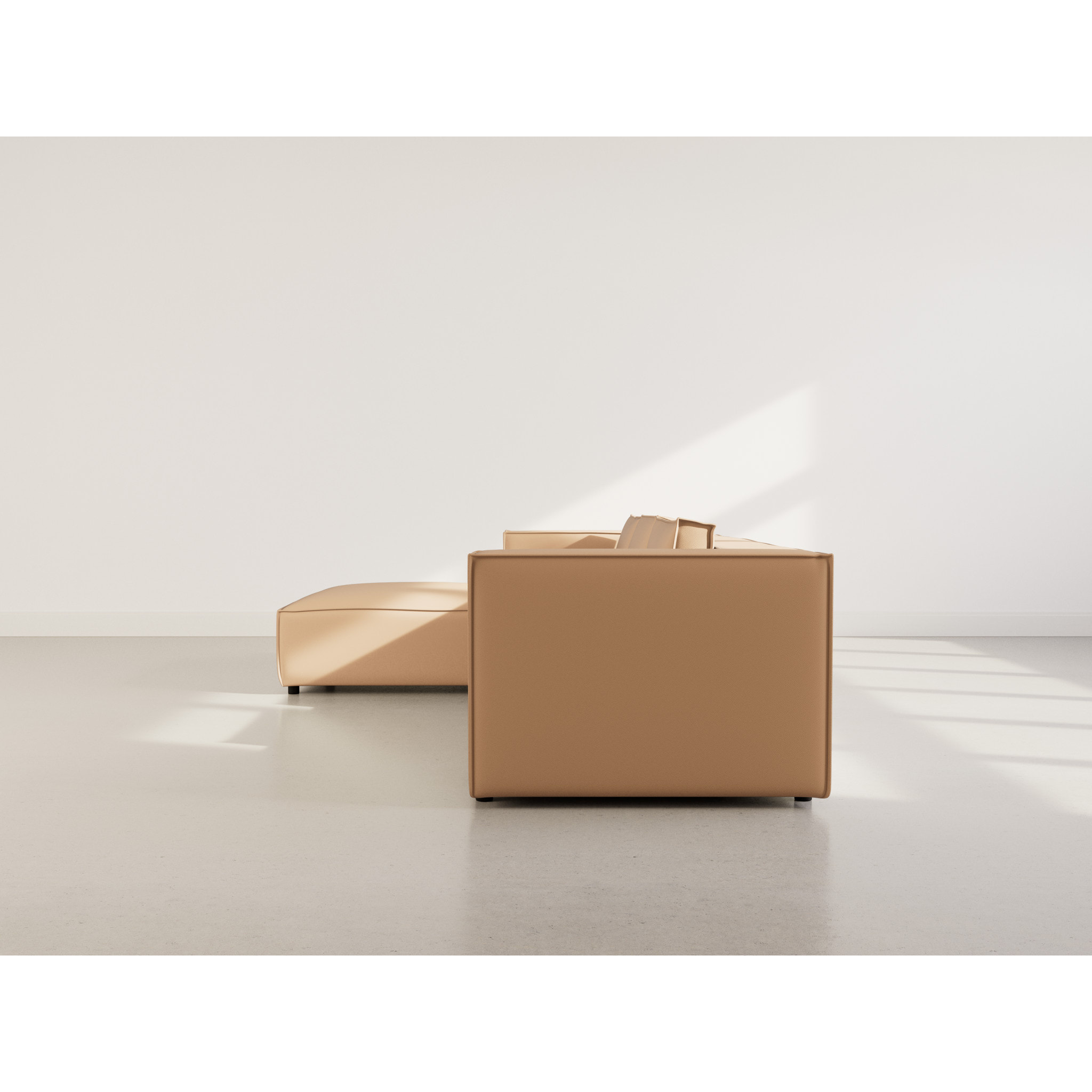 Stella - canapé d'angle gauche 4 places en simili - Taupe