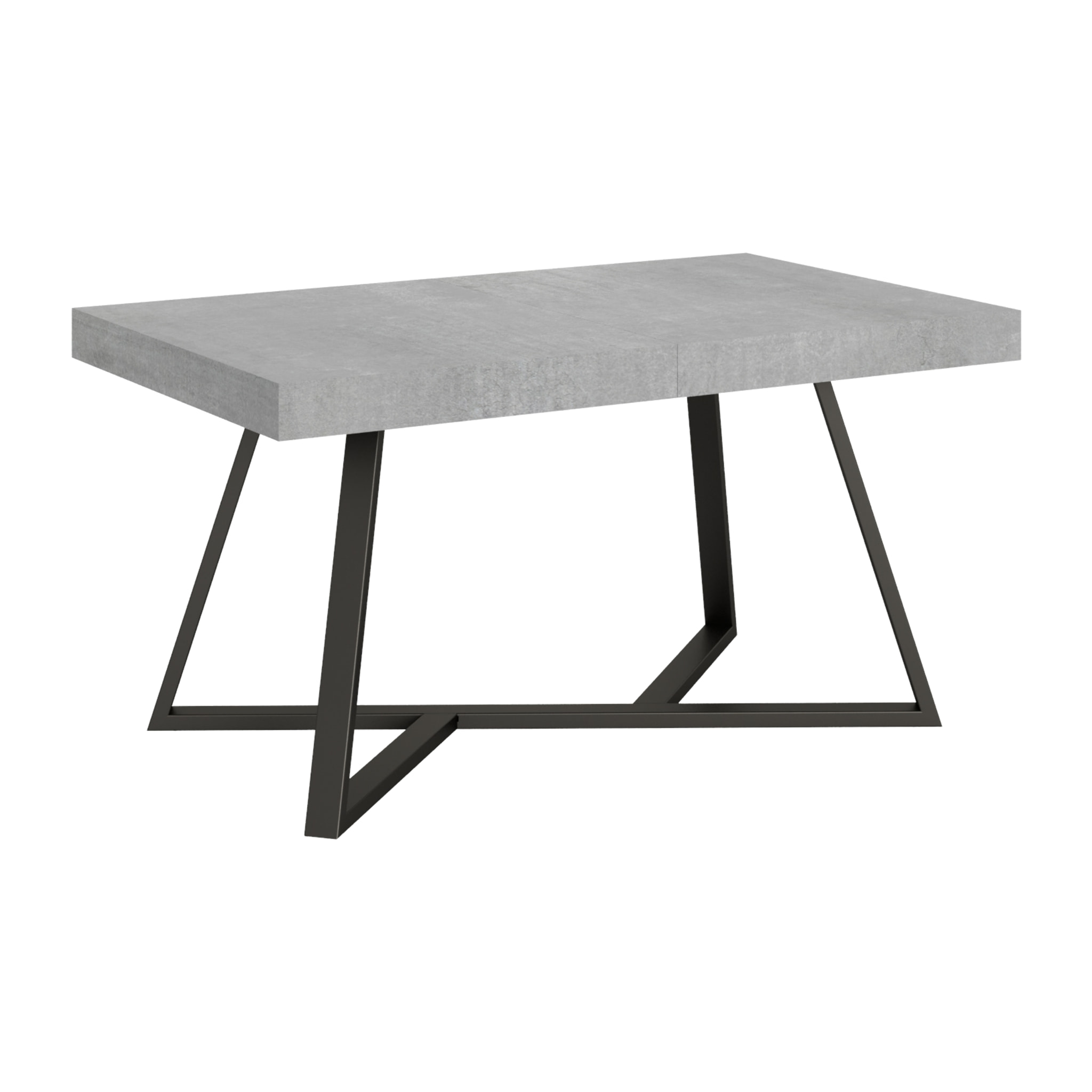 Mesa extensible 90x160/420 cm Booster cemento patas antracita