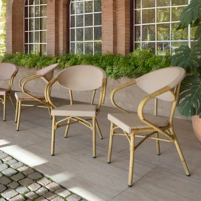 Lot de 2 fauteuils de table extérieur en textilène beige AMALFI