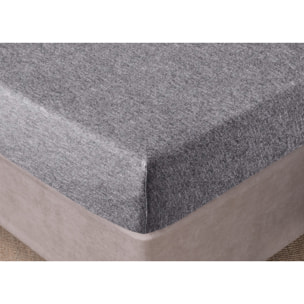 Lenzuolo Sotto Con Angoli In Jersey No Stiro In Tinta Unita Melange Colore Stone