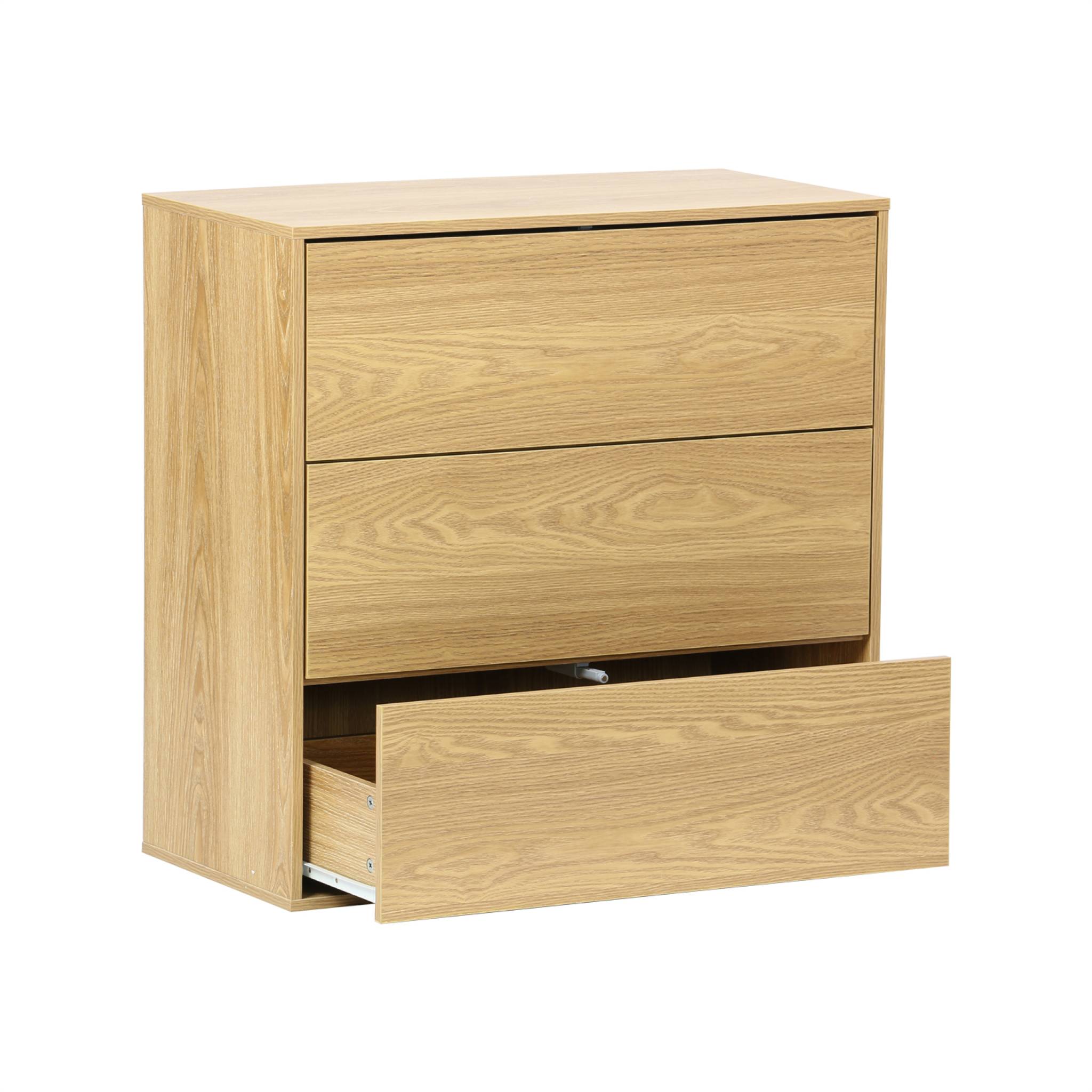 Commode. module de rangement décor bois chêne 3 tiroirs - Kompo