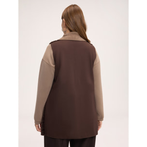 Fiorella Rubino - Gilet lungo in peluches - Marrone