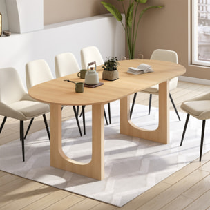 Table repas Mathis plateau extensible 160-200cm bois et pieds design