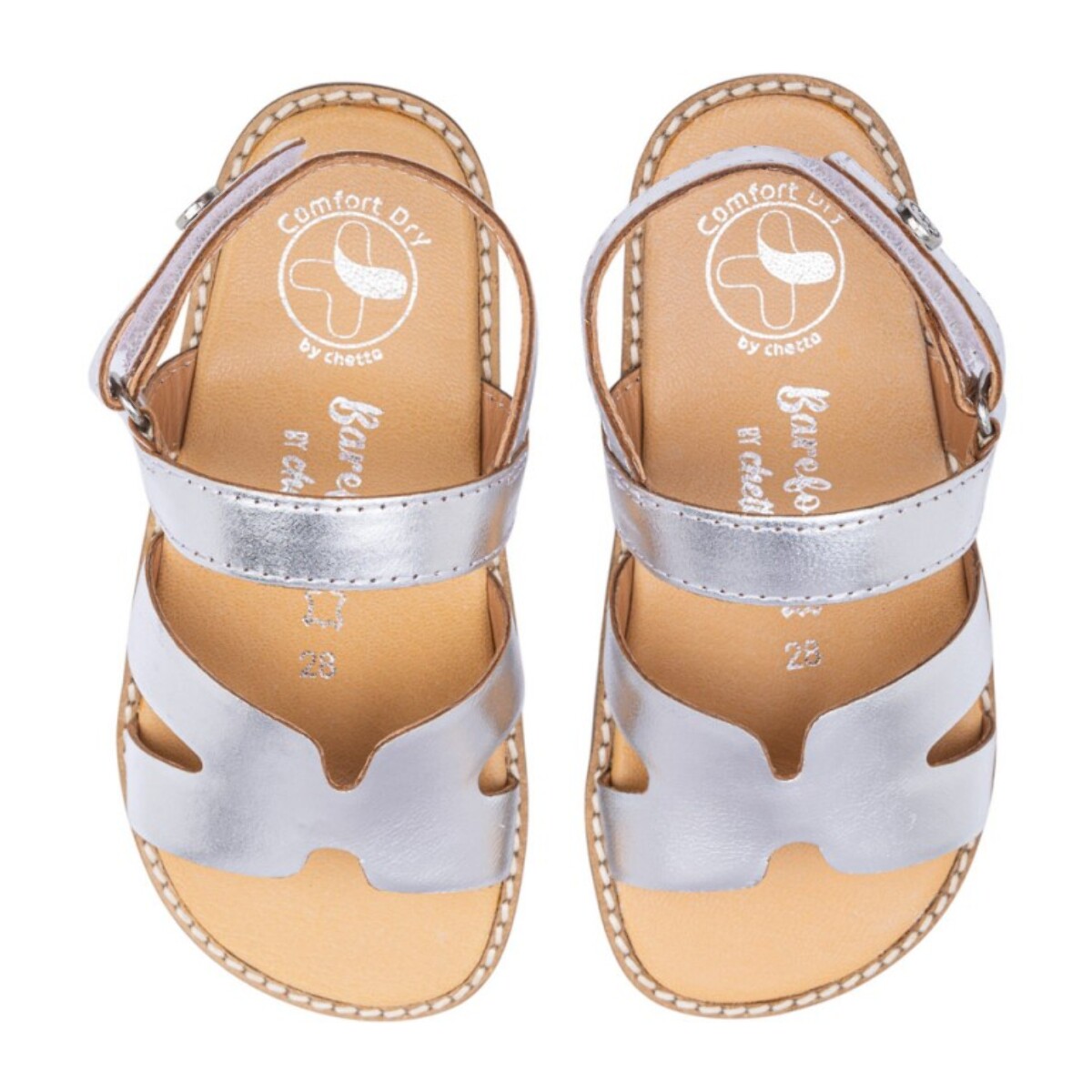 SANDALIA BAREFOOT PIEL CHETTO PALA PLATA