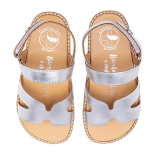 SANDALIA BAREFOOT PIEL CHETTO PALA PLATA