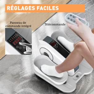 Elliptique de bureau, mini vélo elliptique électrique avec écran LCD, télécommande et 10 vitesses réglables, silencieux et portable pour les seniors, blanc