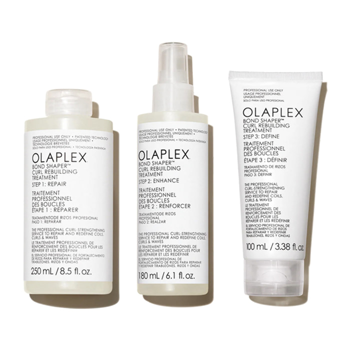 OLAPLEX Set Bond Shaper Curl Rebuilding Treatment Step 1 250ml + Step 2 180ml + Step 3 100ml