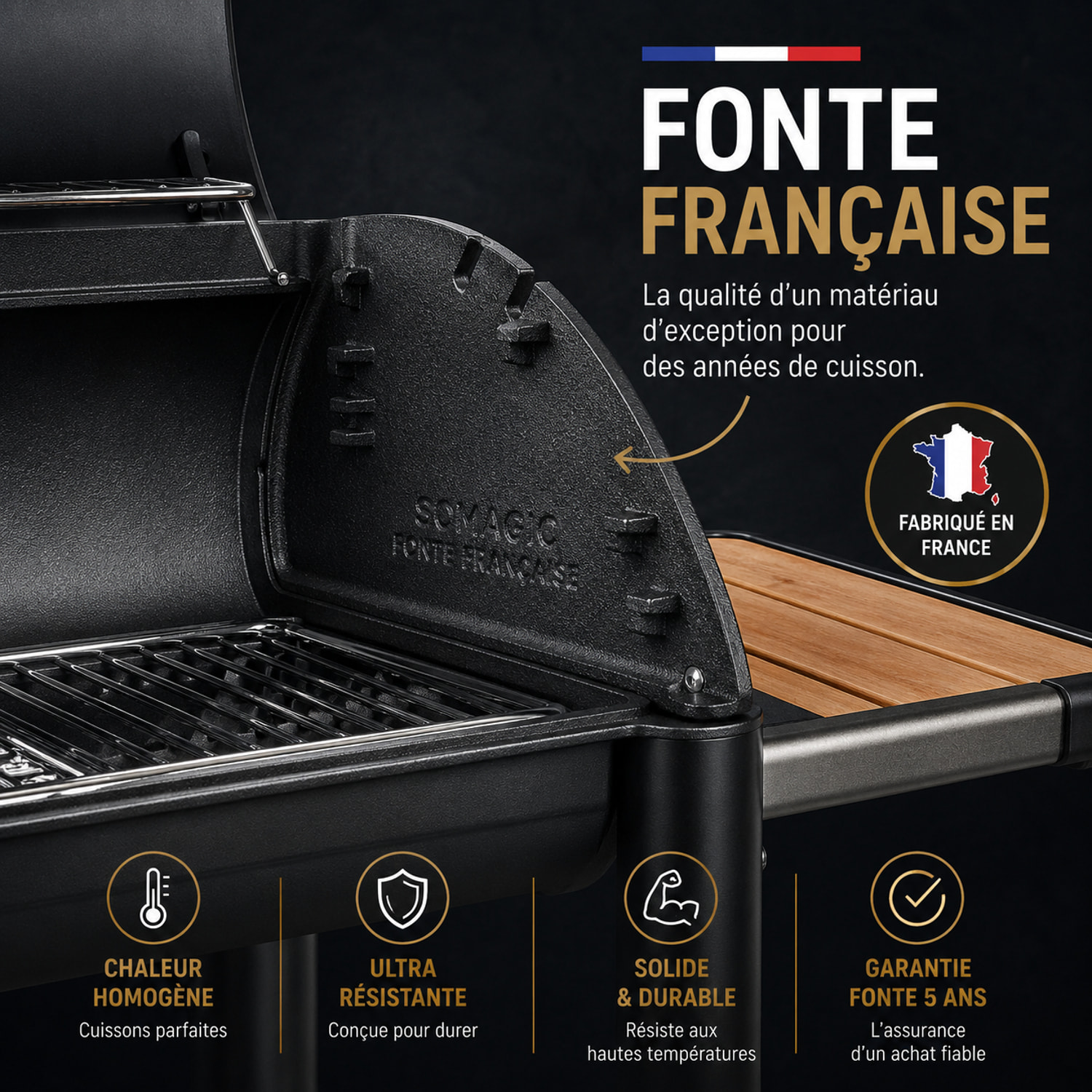 Barbecue au charbon de bois VULCANO 3000