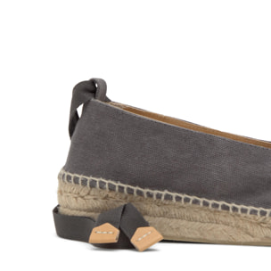 Alpargata plana Gea en algodón orgánico lavado con cintas extraíbles