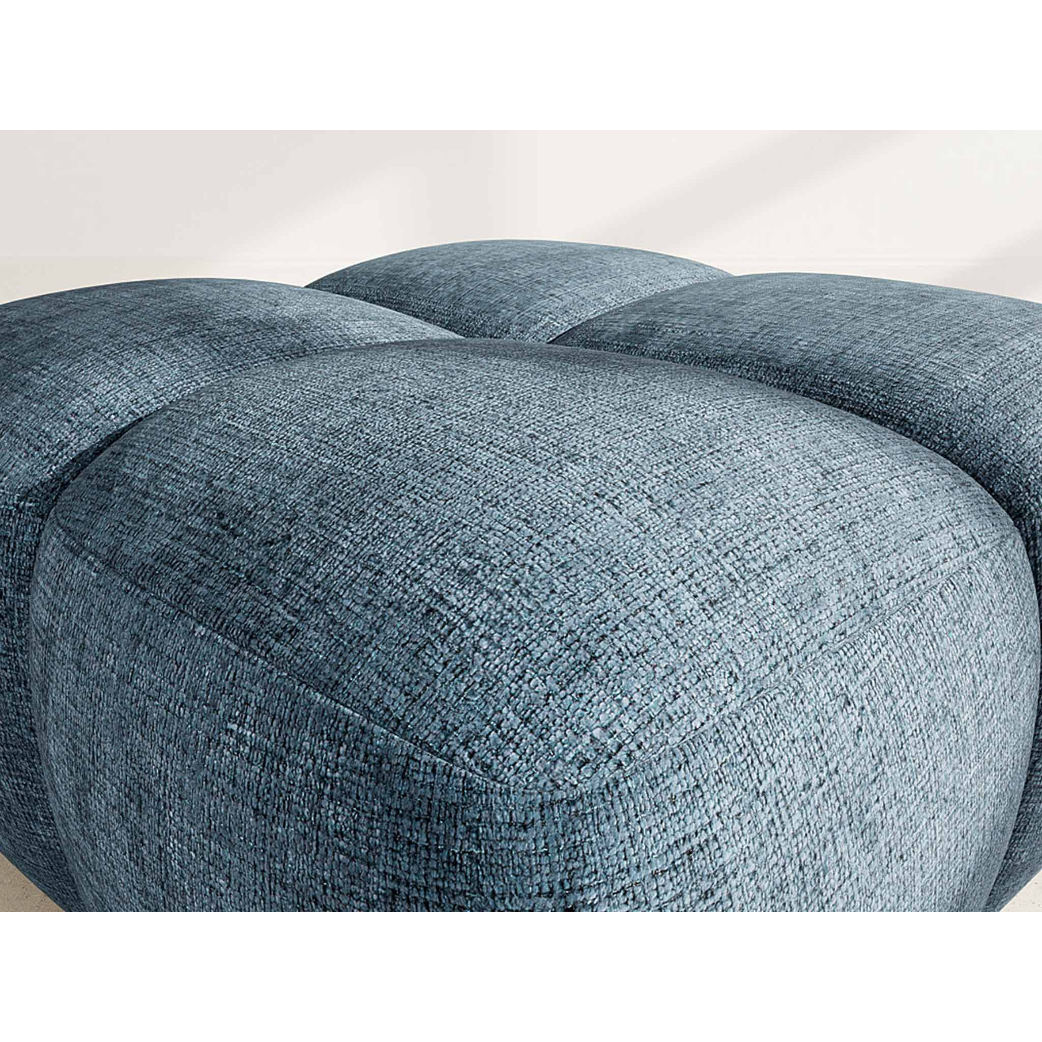 Grace - pouf en velours texturé - Bleu