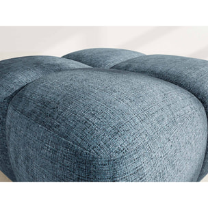 Grace - pouf en velours texturé - Bleu