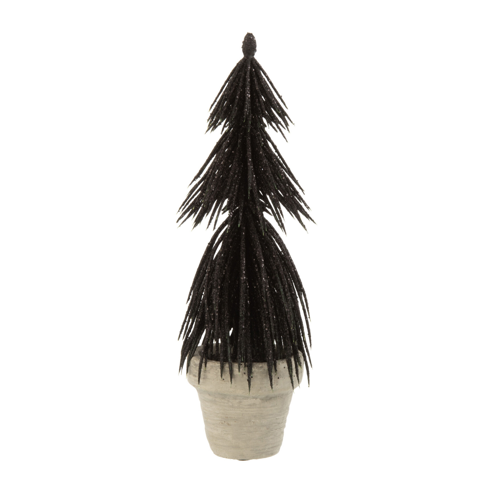 J-Line décoration Sapin En Pot Paillettes - plastique - noir - 2 pcs