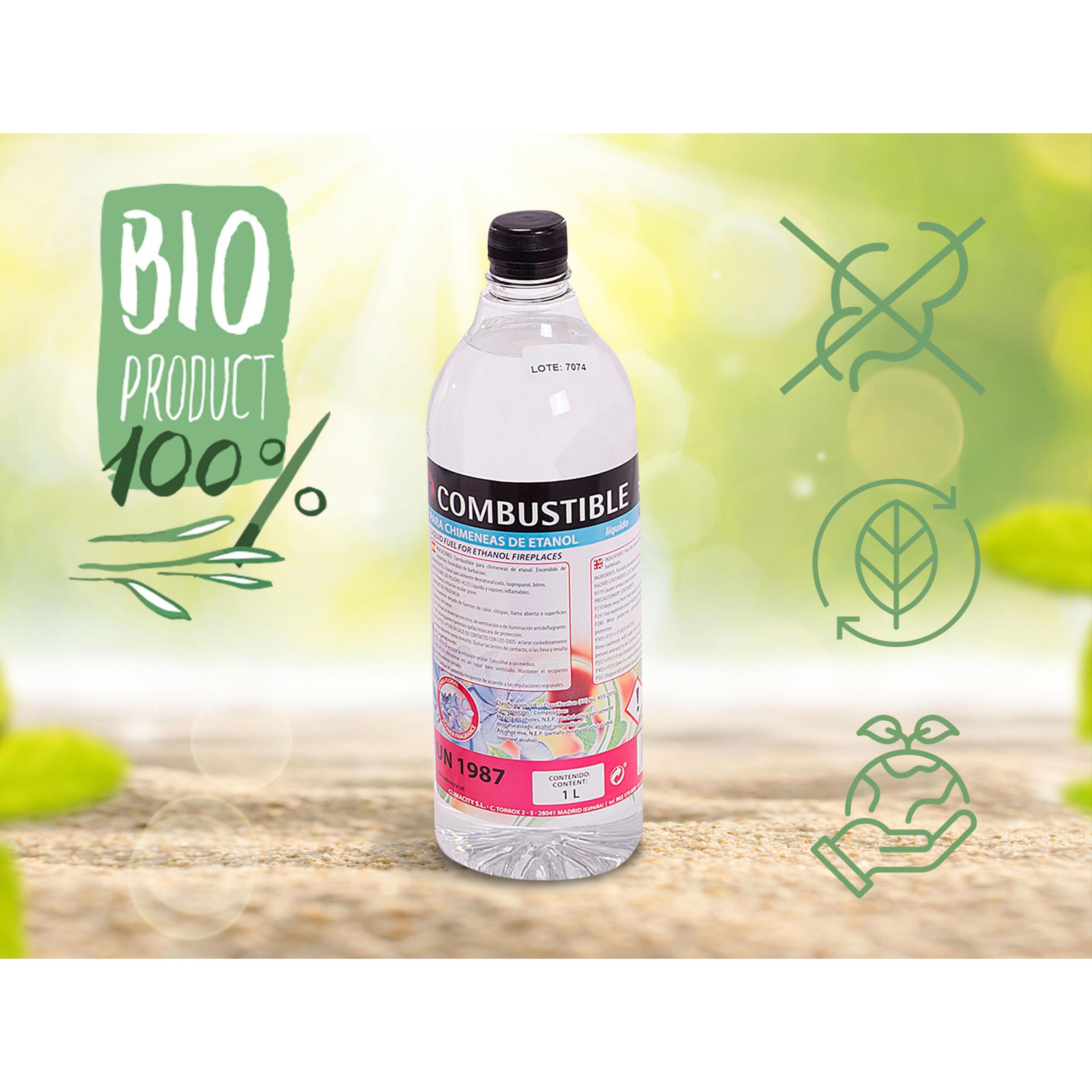 Combustible Etanol de origen natural aroma neutro formato Caja 12 Botellas de 1L cada una 2xBOT-12F PURLINE  W