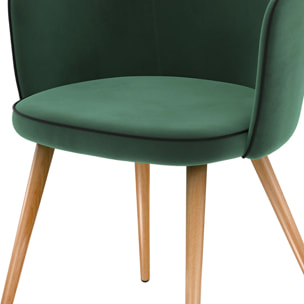 Lot de 2 chaises en velours vert - Chiara