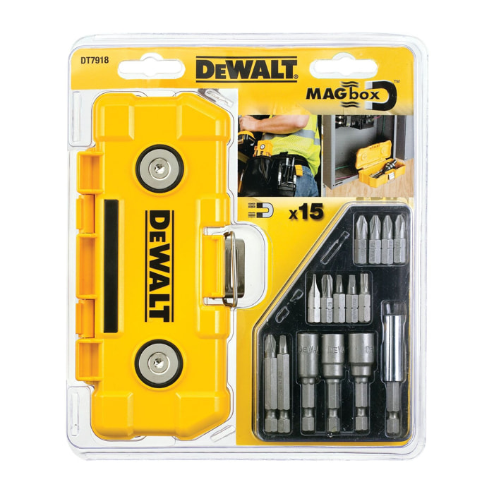 Coffret Mag Box magnétique avec embouts de vissage 25 mm et 50 mm - 15 pièces - DEWALT - DT7918-QZ