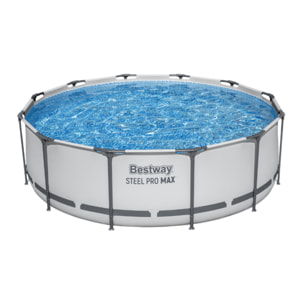 Bestway Piscine hors sol tubulaire ronde Bestway Steel Pro Max 366 x 100 cm gris clair