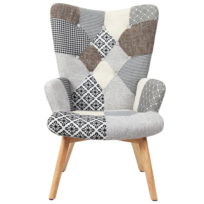 Fauteuil Helsinki Patchwork Gris