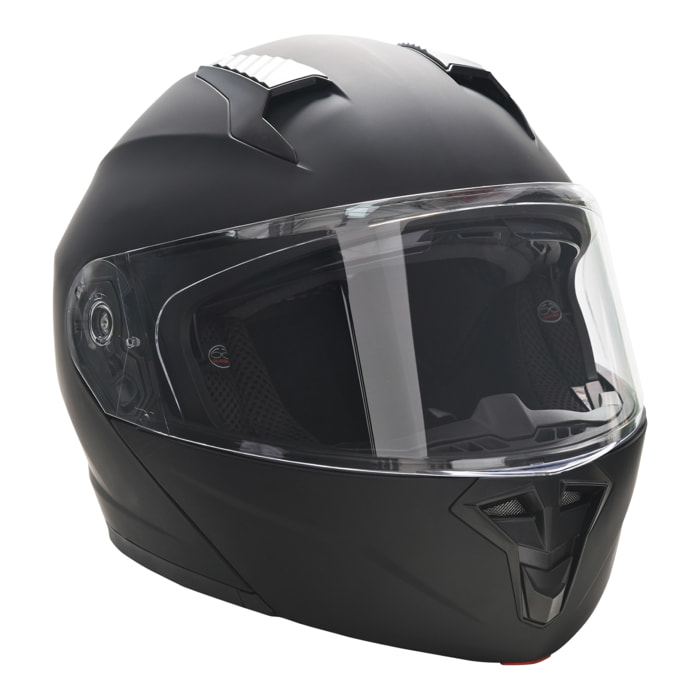 Casco de Moto Integral Talla XL-61-62 cm Casco de Motocicleta con Doble Visera Cabezal Anticolisión y Ventilaciones con Certificación Europea Unisex Color Negro