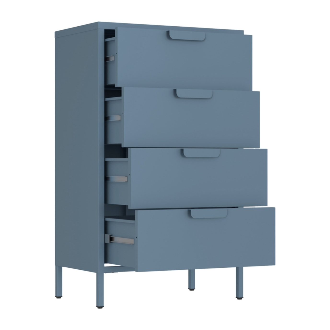 Cassettiera in metallo 4 cassetti 60x38x101 cm blu - Pop