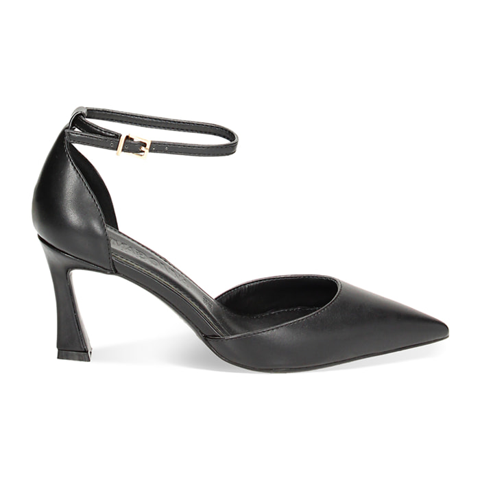 Décolleté Open Shank nere, tacco 7,6 cm