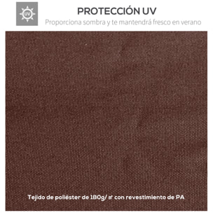 Cubierta de Repuesto 3x3m para Cenador de Jardín con 8 Orificios de Drenaje Café