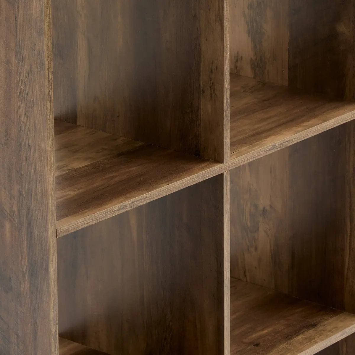 Étagère 6 cases indus "Mix N' Modul" effet bois foncé