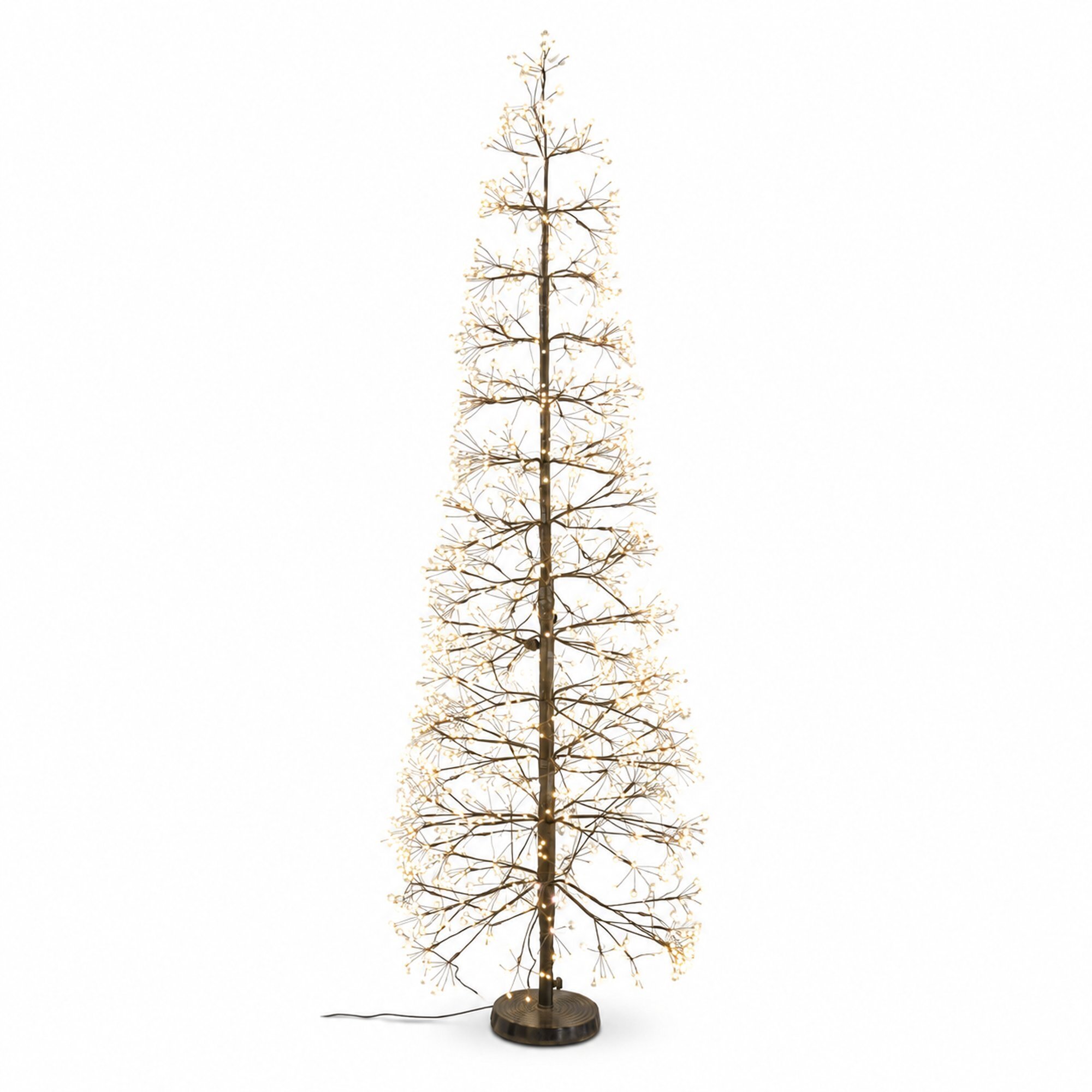 Árbol luminoso led 150 cm con ramas decorativas con 1800 leds blanco cálido con efecto intermitente