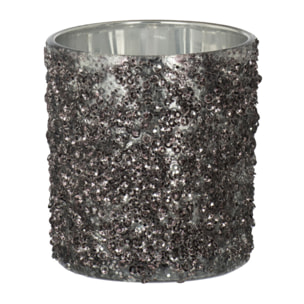 J-Line photophore Paillettes - verre - gris anthracite - small - 4 pcs