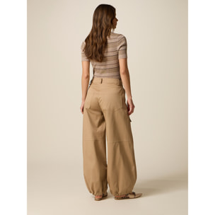 Oltre - Pantaloni cargo misto cotone - Beige