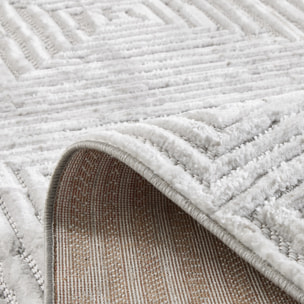 Tapis Loopin 323 gris - Motif en relief - Indoor & Outdoor