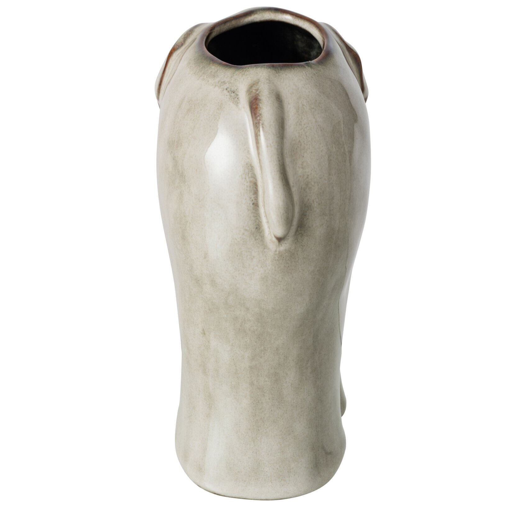 J-Line Cache-pot éléphant - porcelaine - gris vert - small
