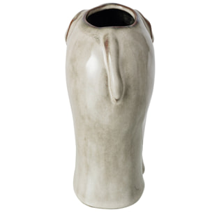 J-Line Cache-pot éléphant - porcelaine - gris vert - small