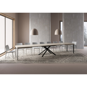 Mesa extensible 90x180/440 cm Karida cachemira patas antracita