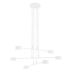 Lampada a sospensione Modus in acciaio bianco opaco