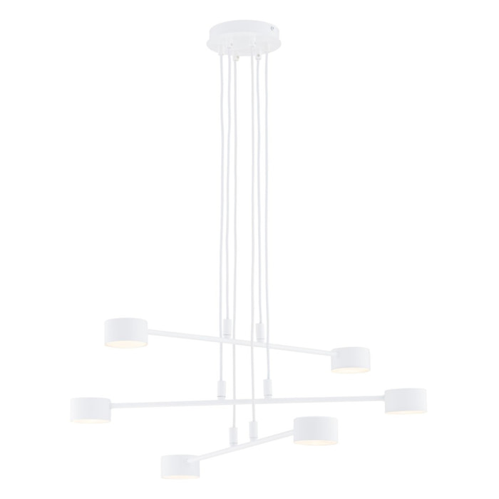 Lampada a sospensione Modus in acciaio bianco opaco