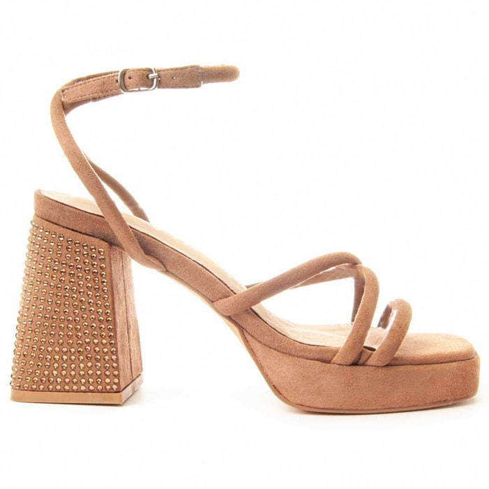 Sandalias de Tacón - Marron - Altura: 10 cm