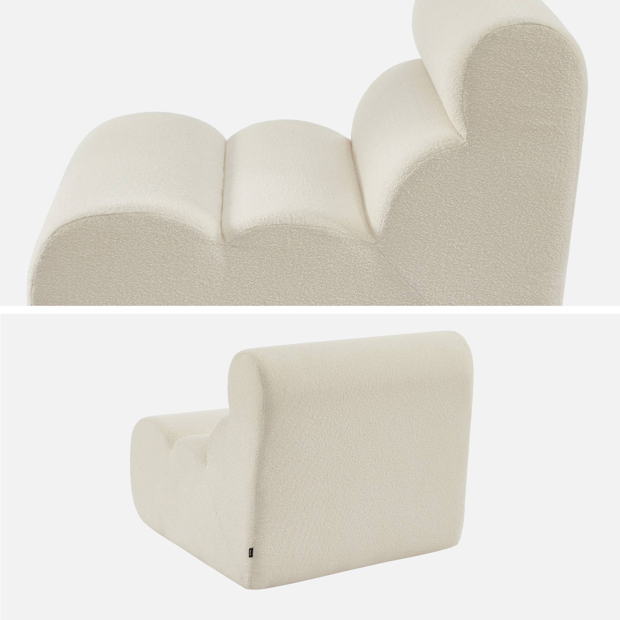 Chauffeuse bouclette texturée blanc 1 place - L 81 x P 99 x H 81cm - Nova
