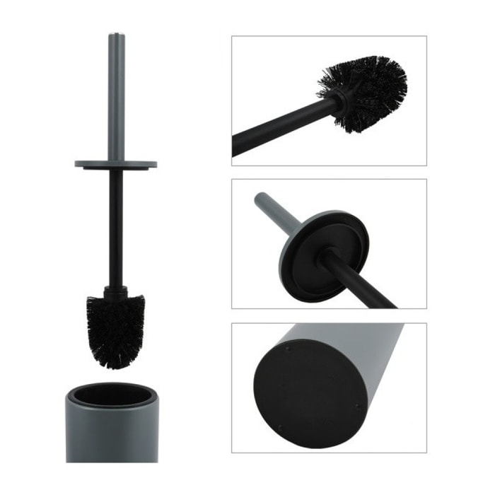 Brosse wc avec support Acier AKIRA Gris mat Spirella