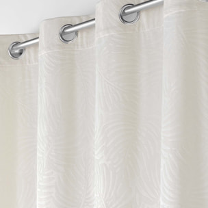 Rideau occultant en velours feuilles de monstera - Naturel