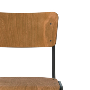 Lot de 2 chaises pour îlot central 66 cm en bois foncé - Clem