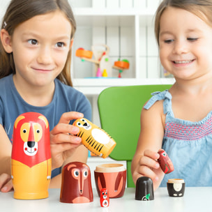 Matryoshka di Legno con Figure di Animali Funimals InnovaGoods 11 Pezzi