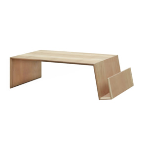 Table basse rectangulaire bois clair avec porte-revues L119cm - ORAN